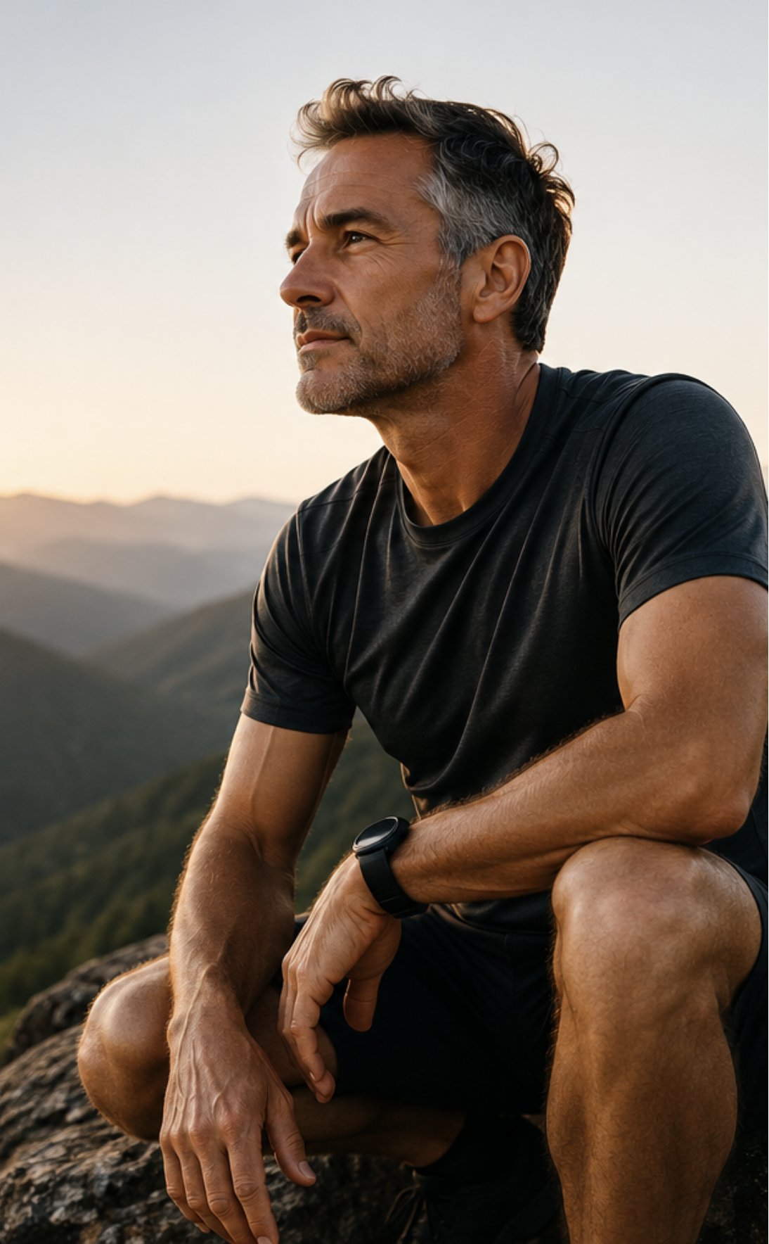 Hombre mirando al horizonte, reflexionando