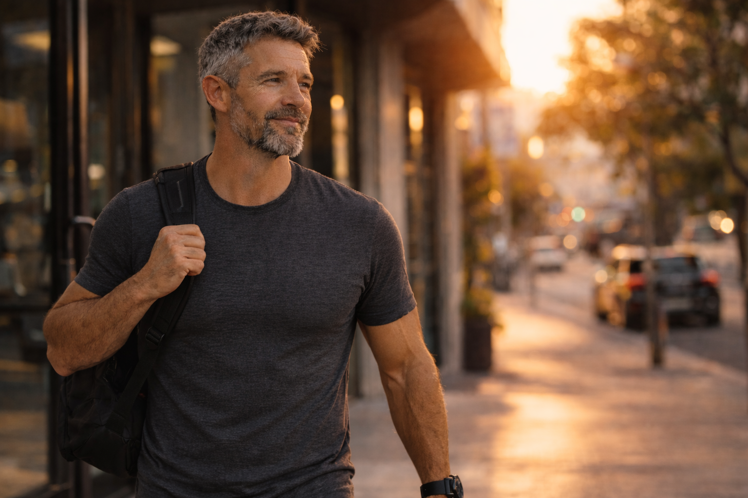 Persona entrenando con energía y confianza